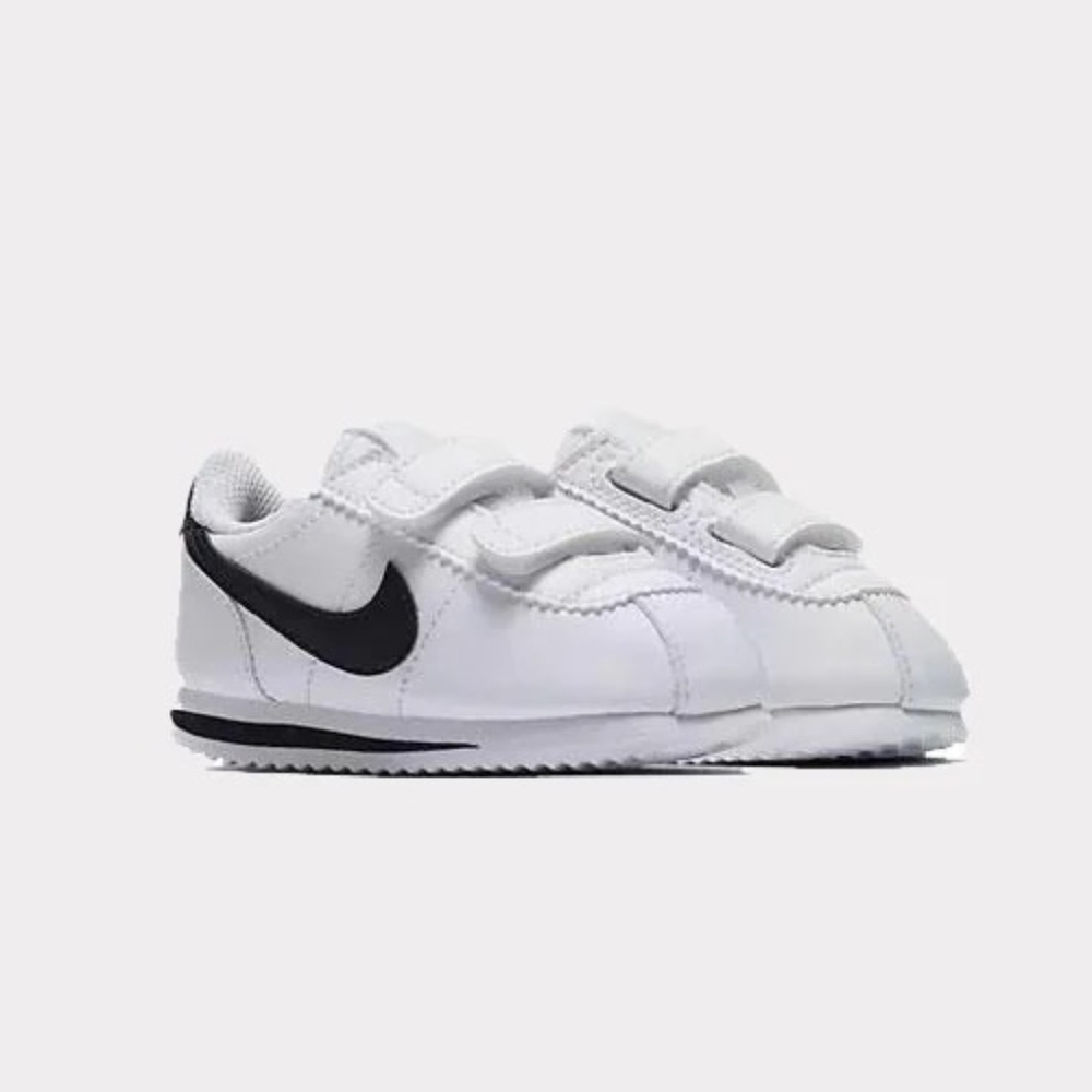 Nike Cortez Toddler Sneakers 6C White with black check, Velcro straps